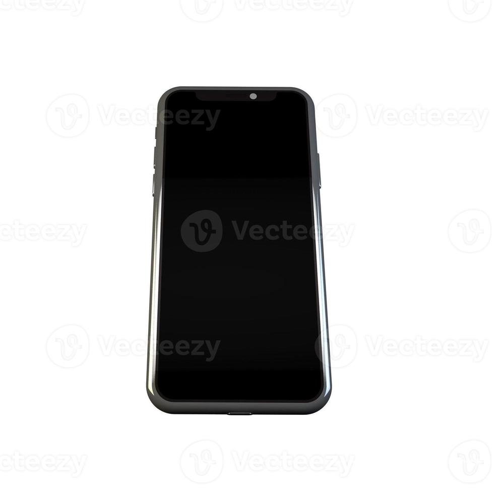 3D Rendering Phone Mockup Isolated on white background photo