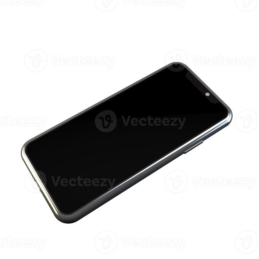 3D Rendering Phone Mock up Isolated White Background photo
