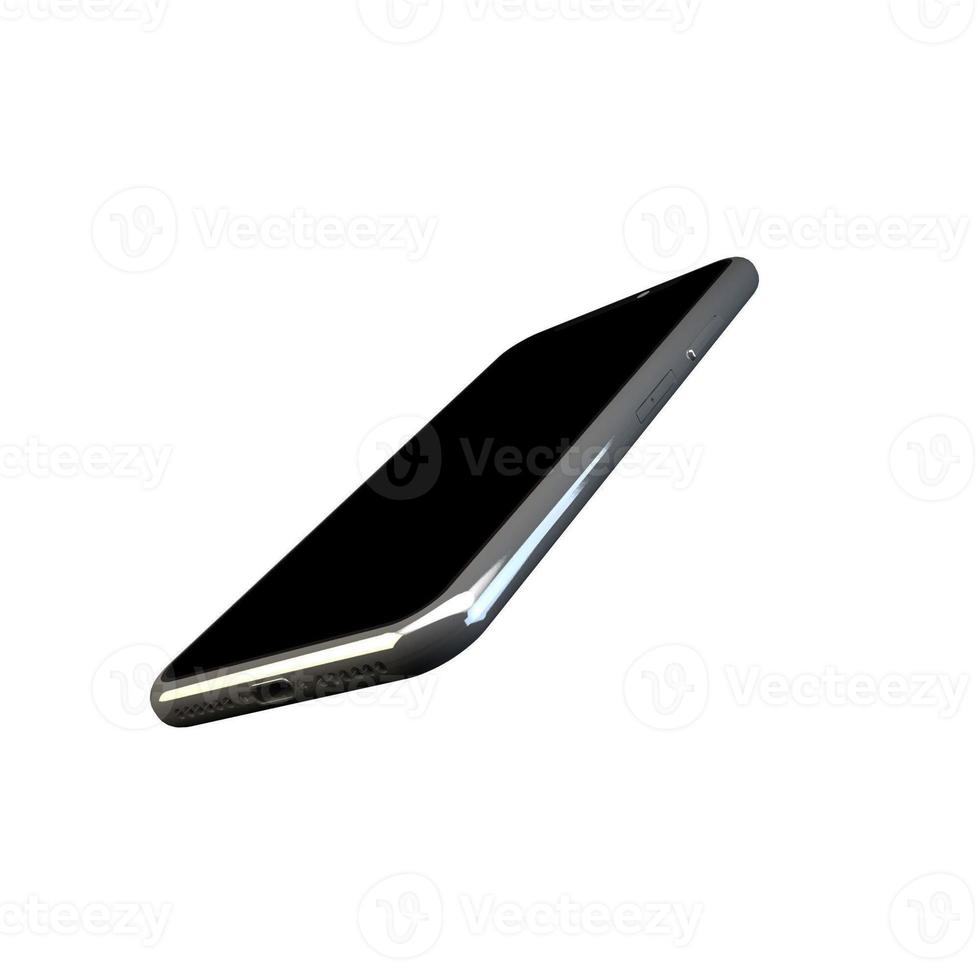 3D Rendering Phone Mock up Isolated White Background photo