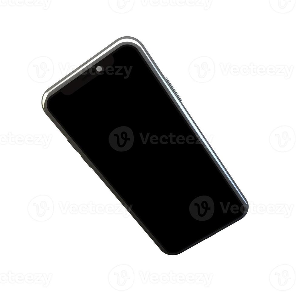 3D Rendering Phone Mock up Isolated White Background photo