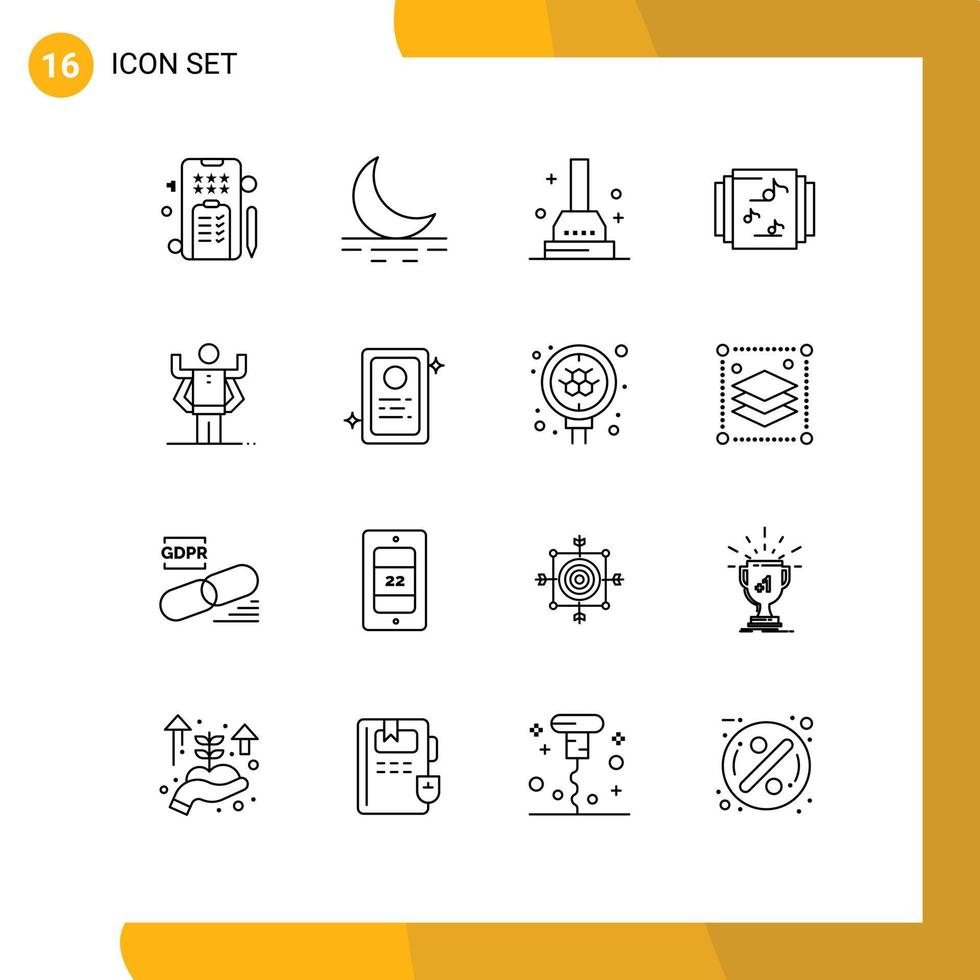 16 Outline concept for Websites Mobile and Apps job application organization bathroom multitask ability Editable Vector Design Elements