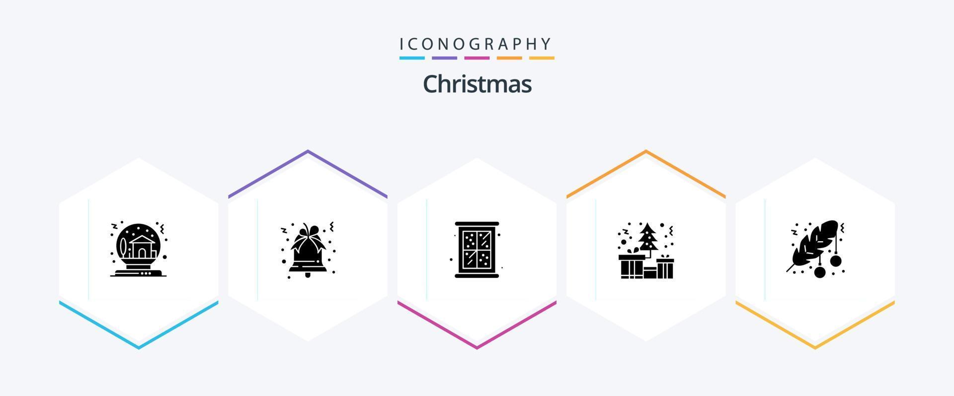 Christmas 25 Glyph icon pack including christmas. present. christmas. christmas. tree vector