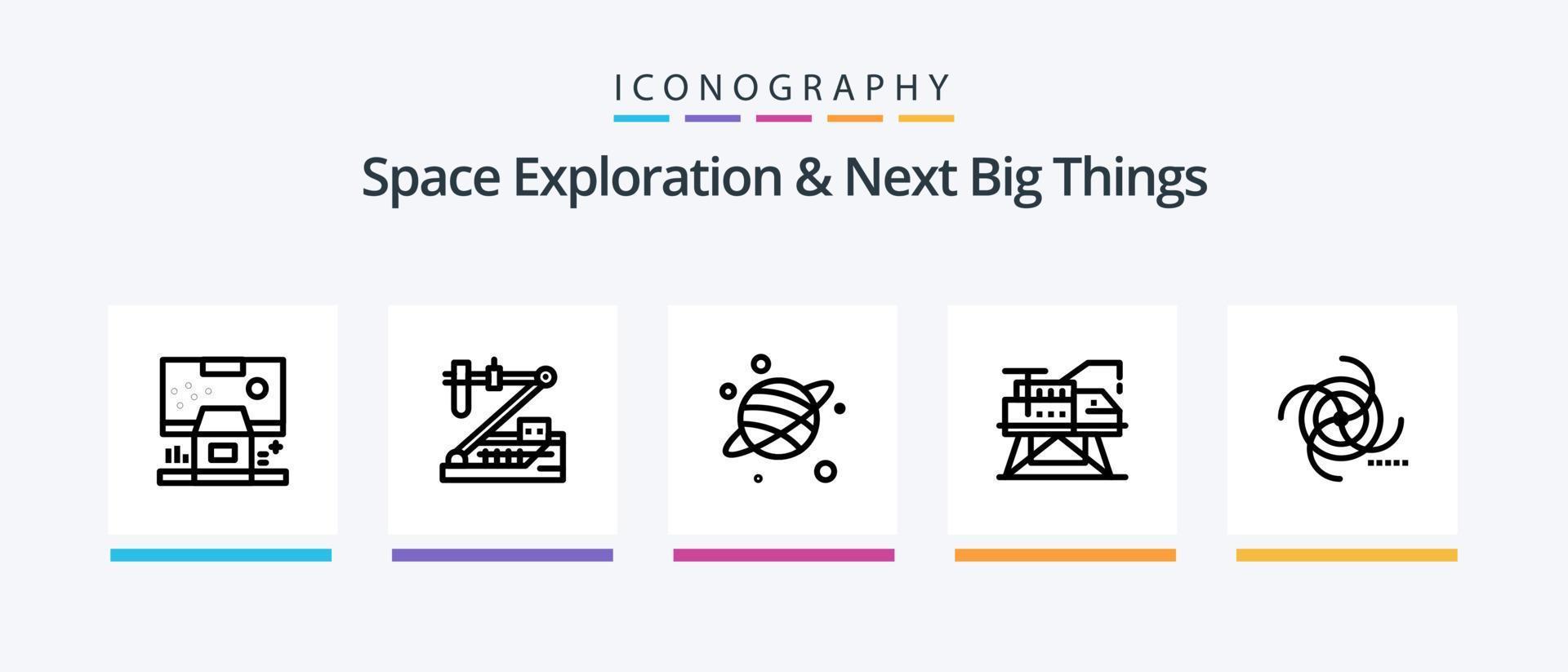 Space Exploration And Next Big Things Line 5 Icon Pack Including bot. artificial. satellite. protection. explorer. Creative Icons Design vector