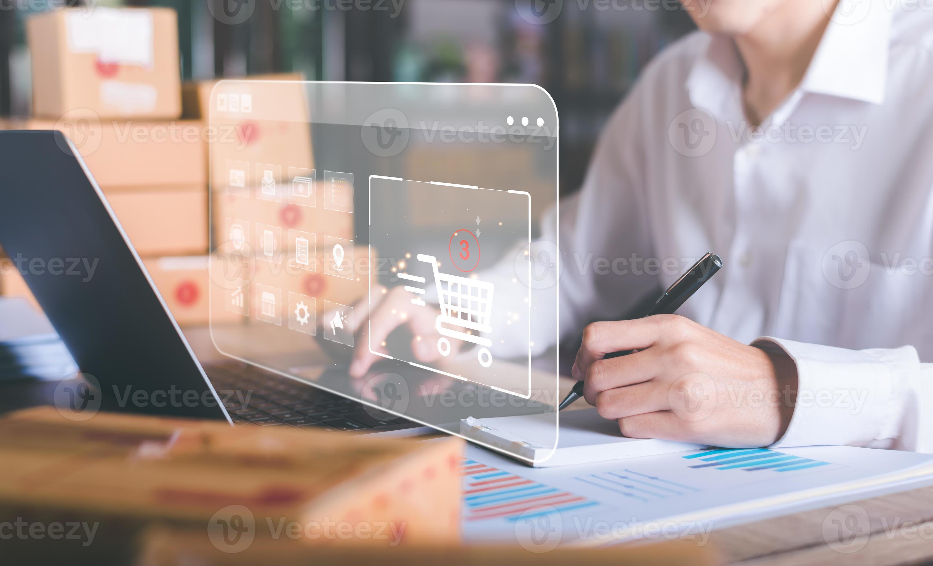 Analysis of online merchandising business reports, with charts and