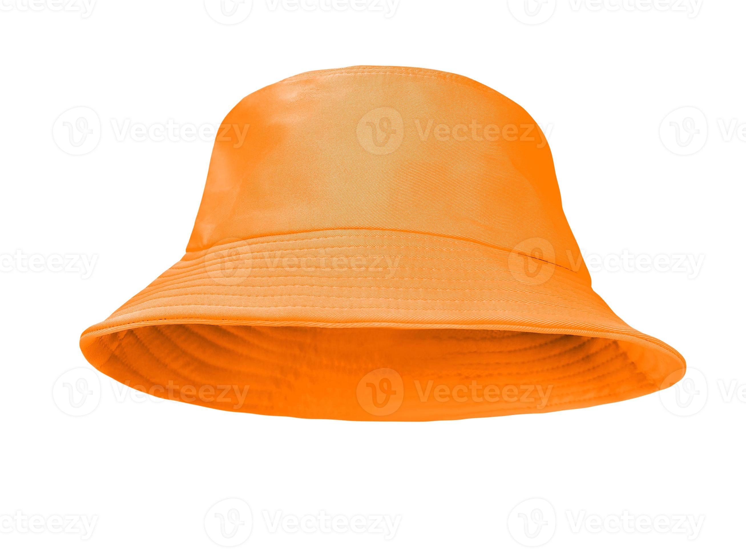 Orange bucket hat isolated on white background 17596170 Stock Photo at