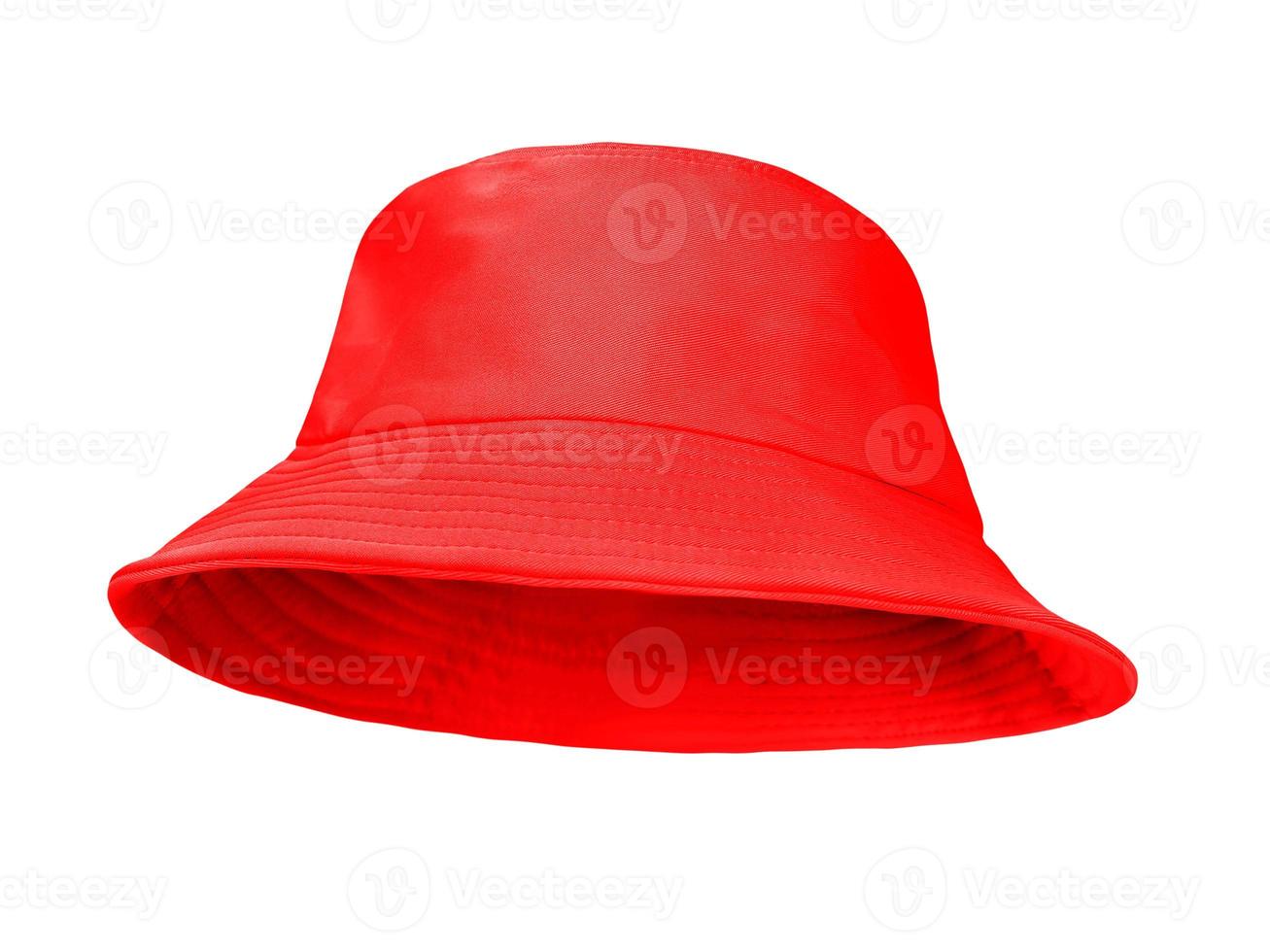 sombrero de cubo rojo aislado sobre fondo blanco foto