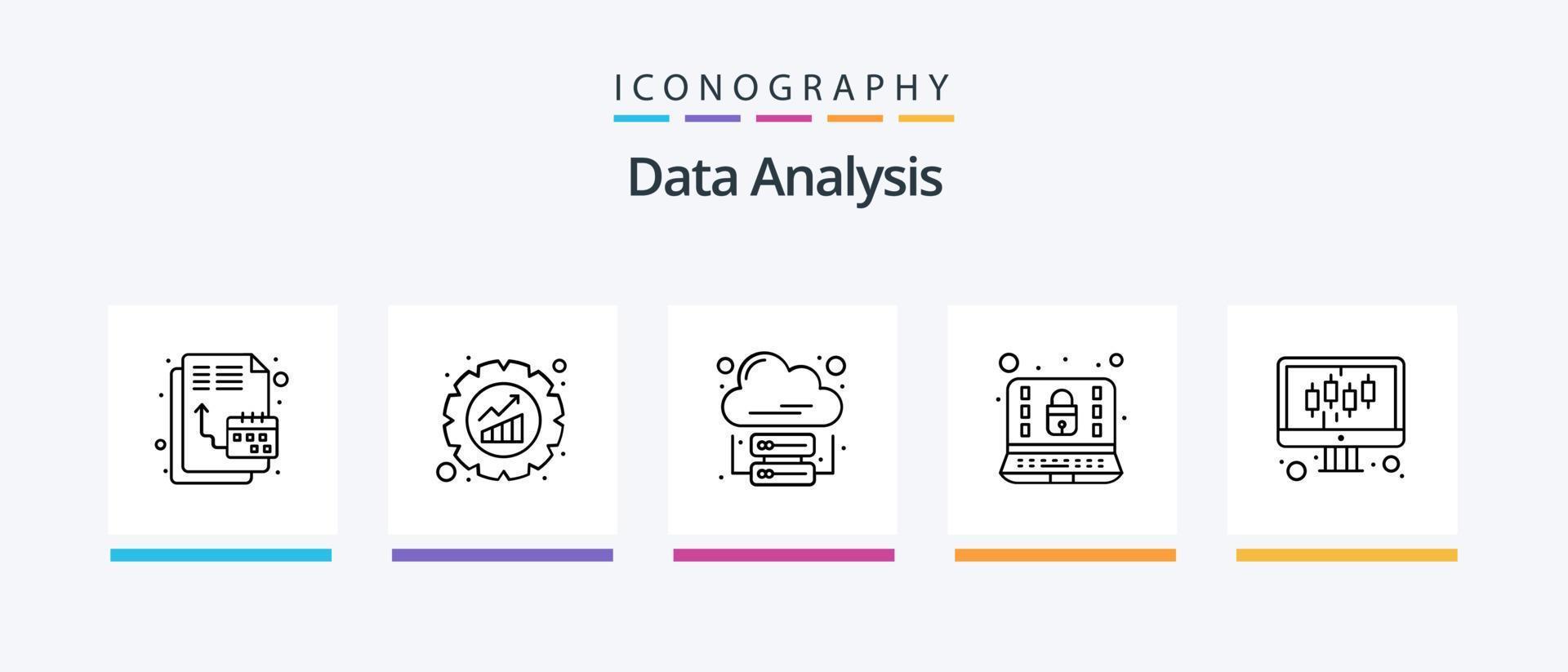 Data Analysis Line 5 Icon Pack Including data. technology. computer. graph. database. Creative Icons Design vector