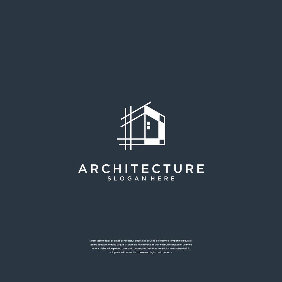 building logo with liner concept architecture real estate logo design inspiration vector