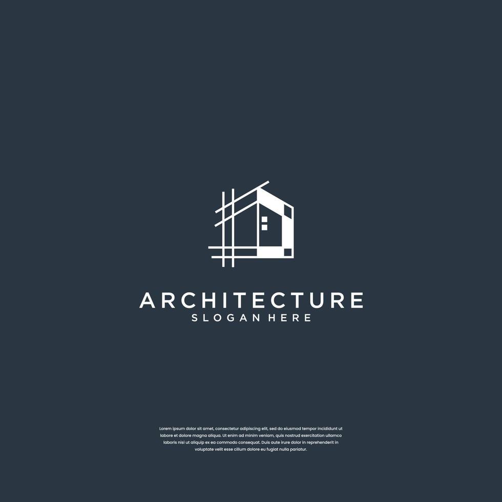 logotipo de construcción con arquitectura de concepto de revestimiento inspiración de diseño de logotipo de bienes raíces vector