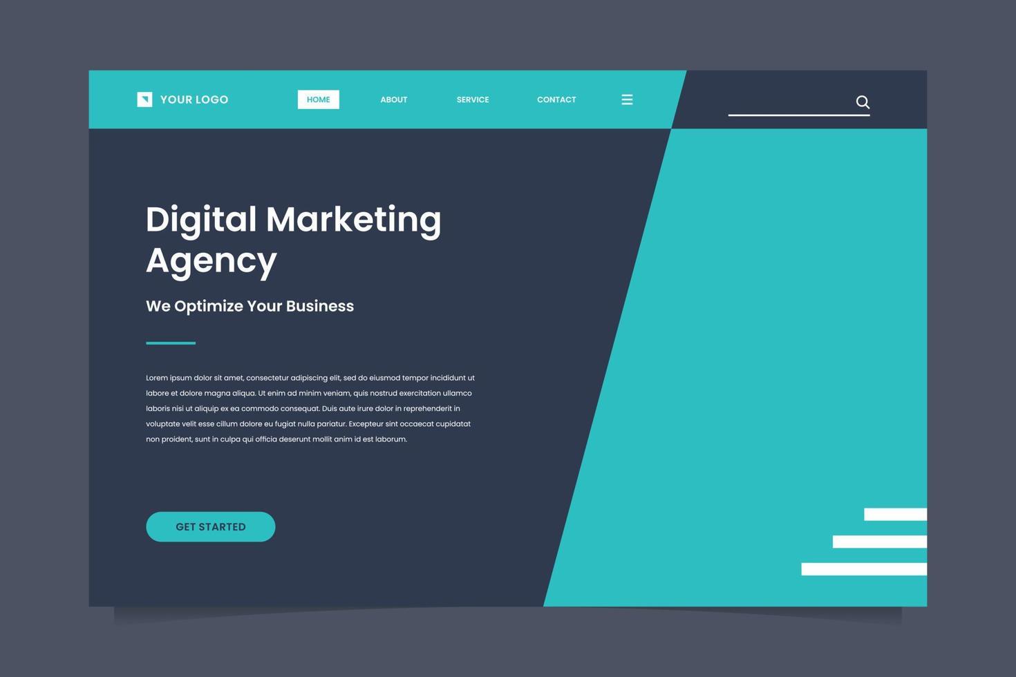 digital marketing agency landing page design vector