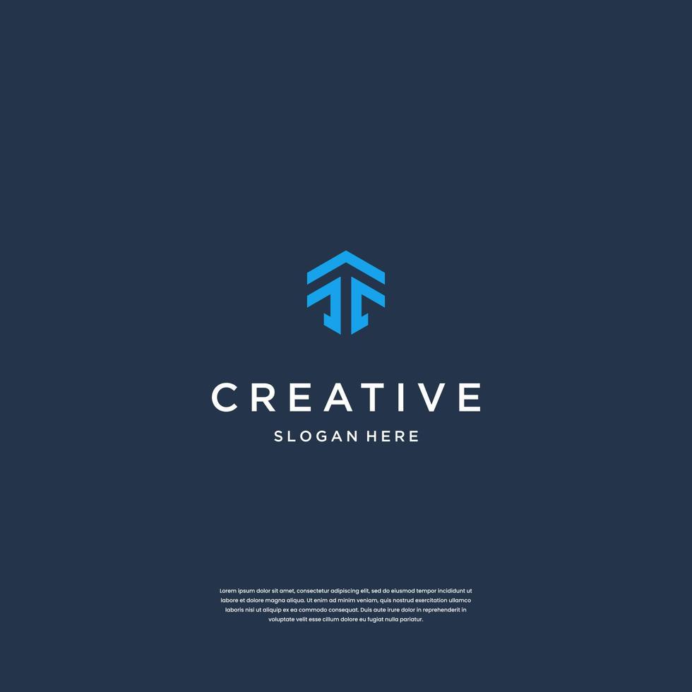 Abstract Combination of Letter T and Arrow Logo Design Inspiration vector