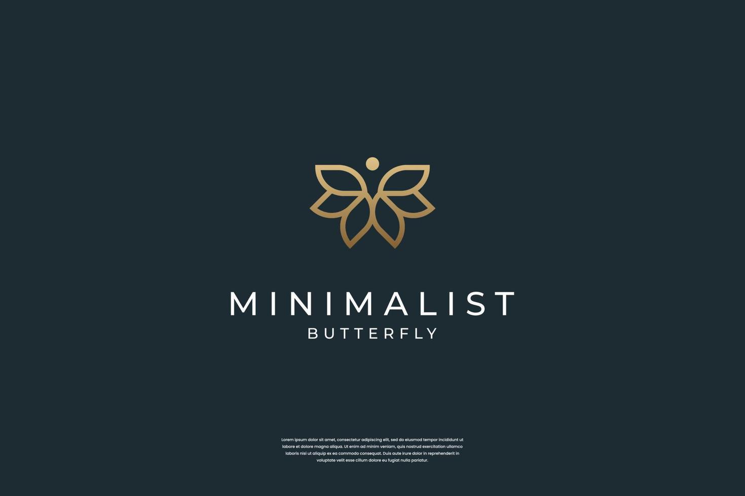 Minimalist elegant Butterfly logo design vector