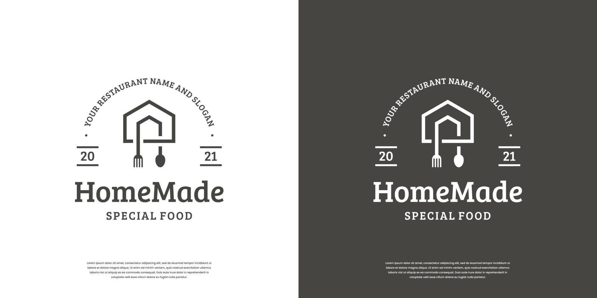 Retro vintage food logo design emblem vector