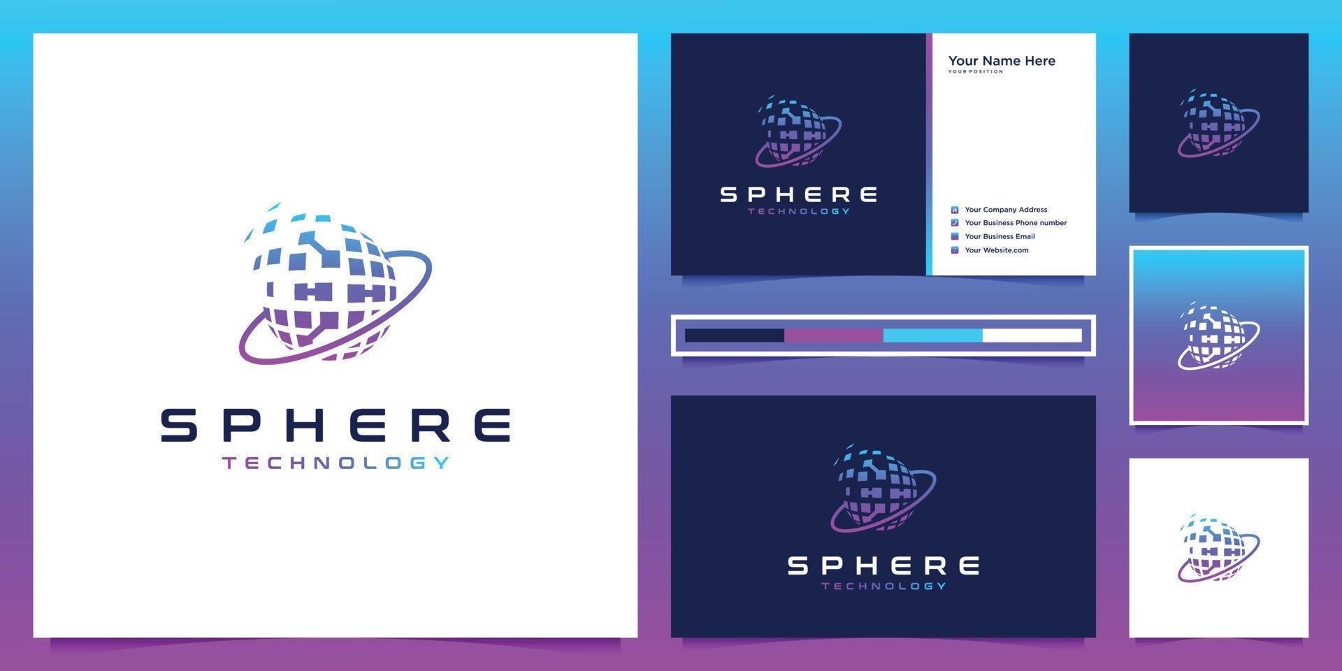 Sphere modern digital Artificial Intelligence technology logo . logo can be used for technology, digital, connection, data. vector