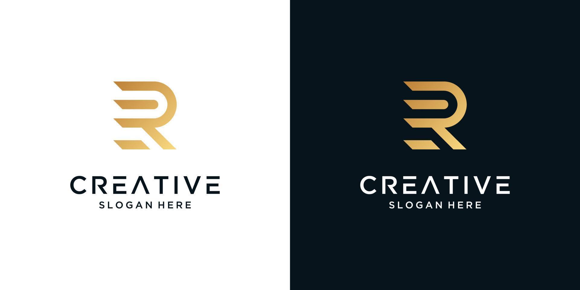 Luxury letter R logo design inspiration vector