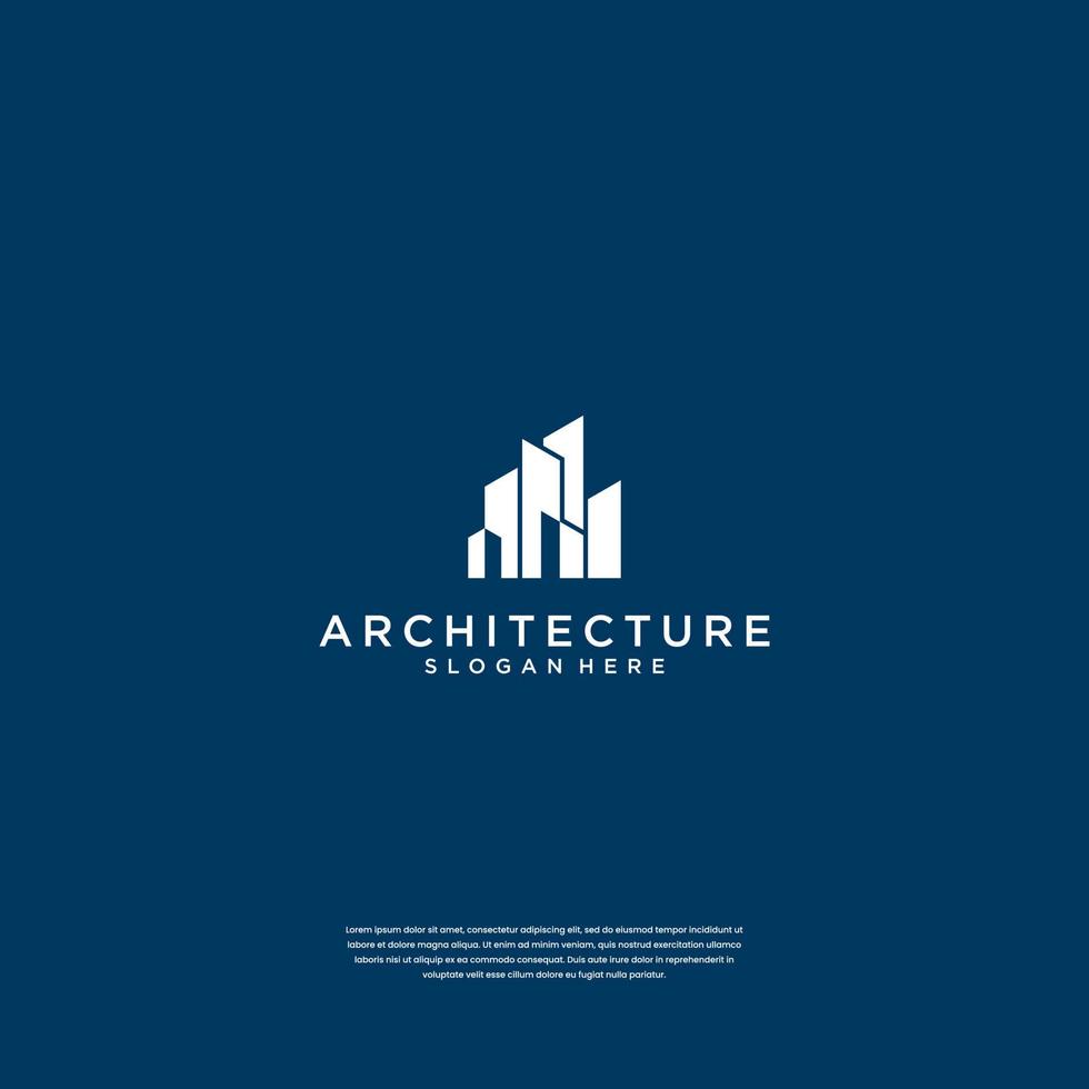 Abstract building structure logo design real estate, architecture, construction vector