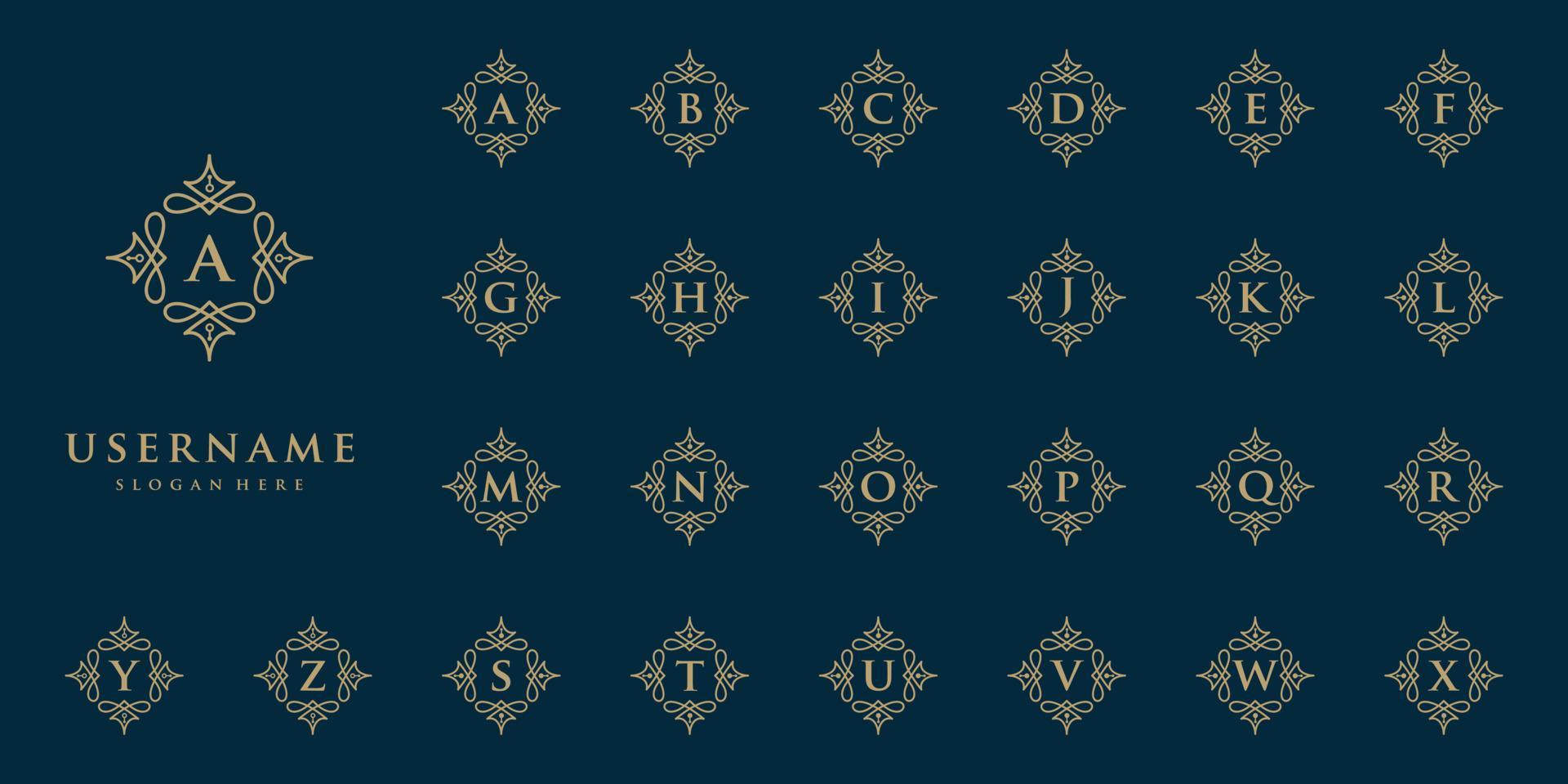Boutique Logo Design Initials Alphabet vector