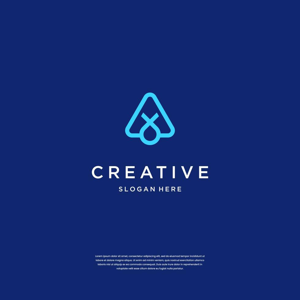 Initial Letter A Logo Design Technology vector