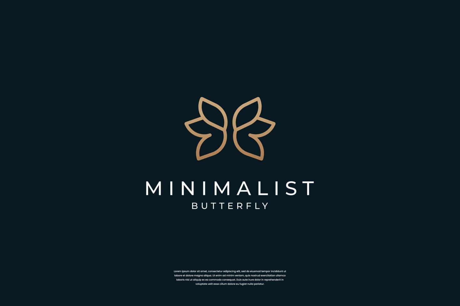 Minimalist elegant Butterfly logo design with line art style vector