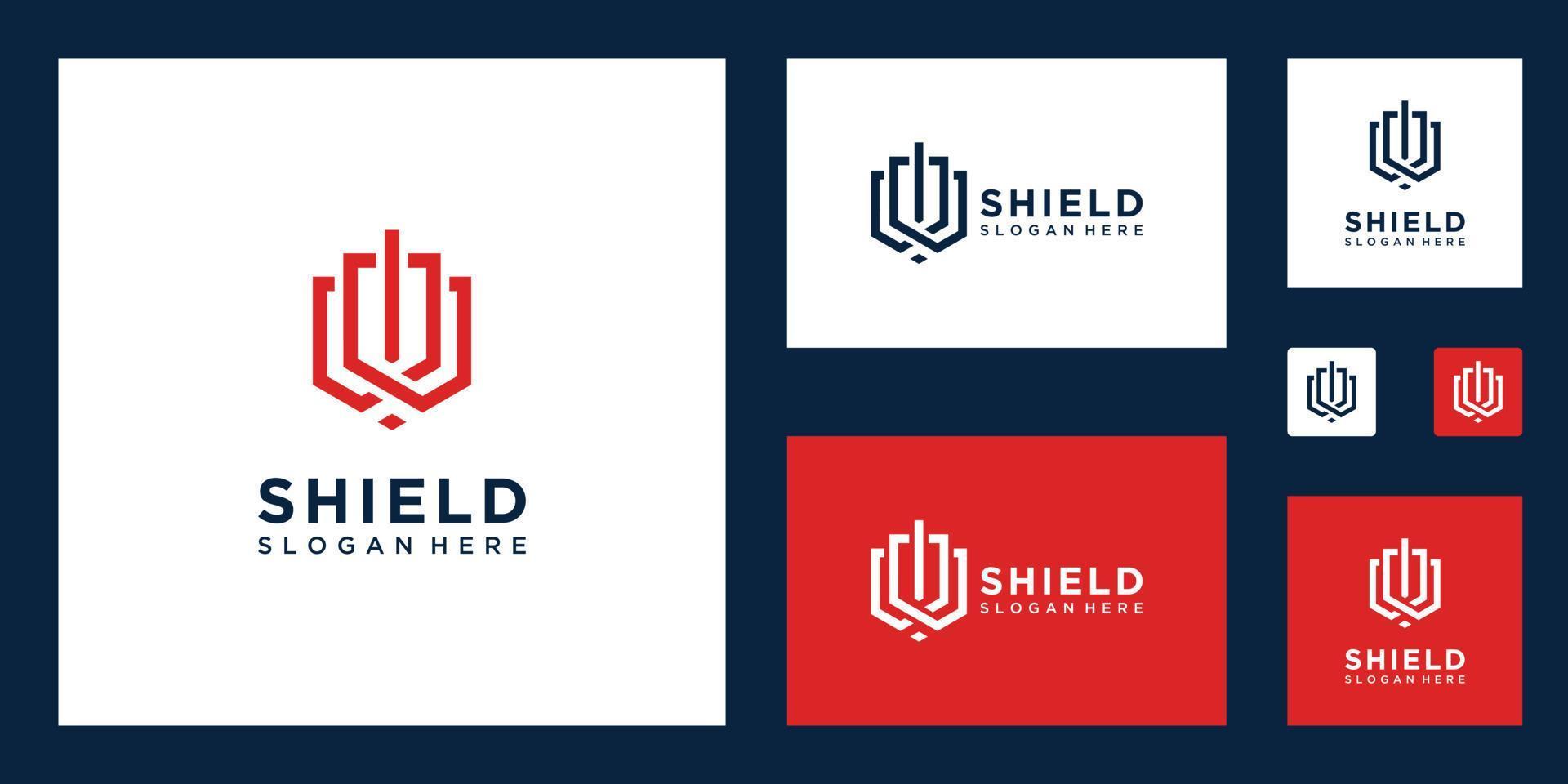 Shield Secure Safe logo design inspiration vector