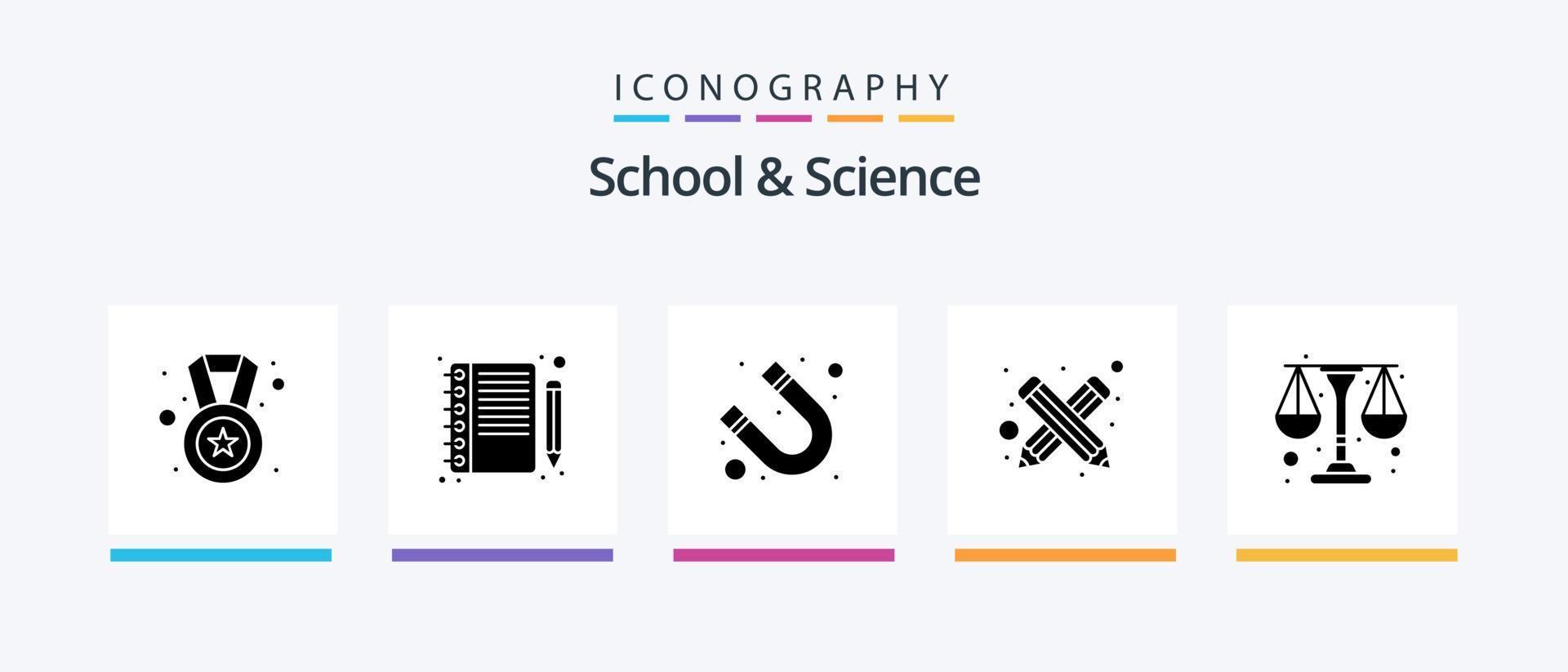 School And Science Glyph 5 Icon Pack Including scale. attraction. pencil. blogging. Creative Icons Design vector