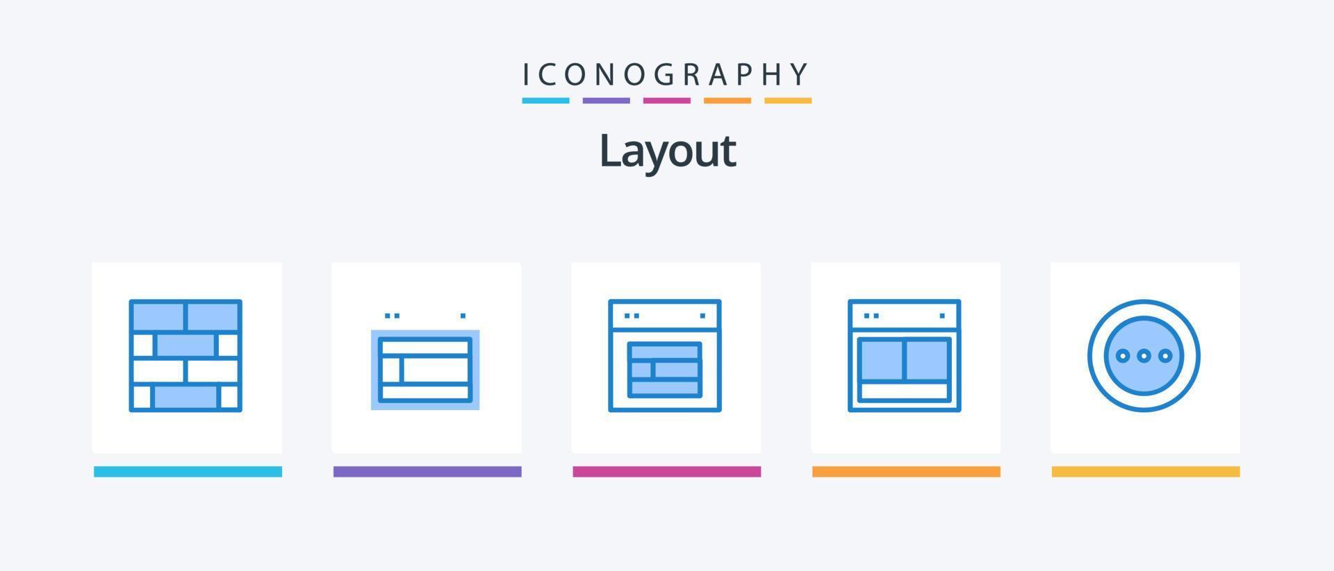 Layout Blue 5 Icon Pack Including . website. order. Creative Icons Design vector
