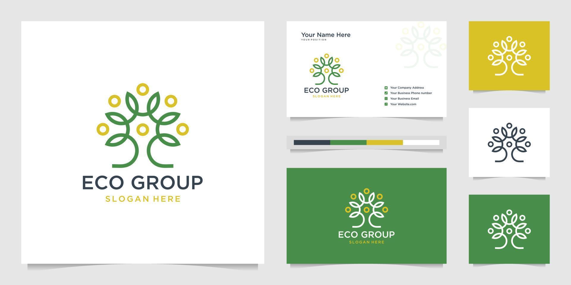 logo design line collection of environmentally friendly people. premium logo designs and business cards. vector