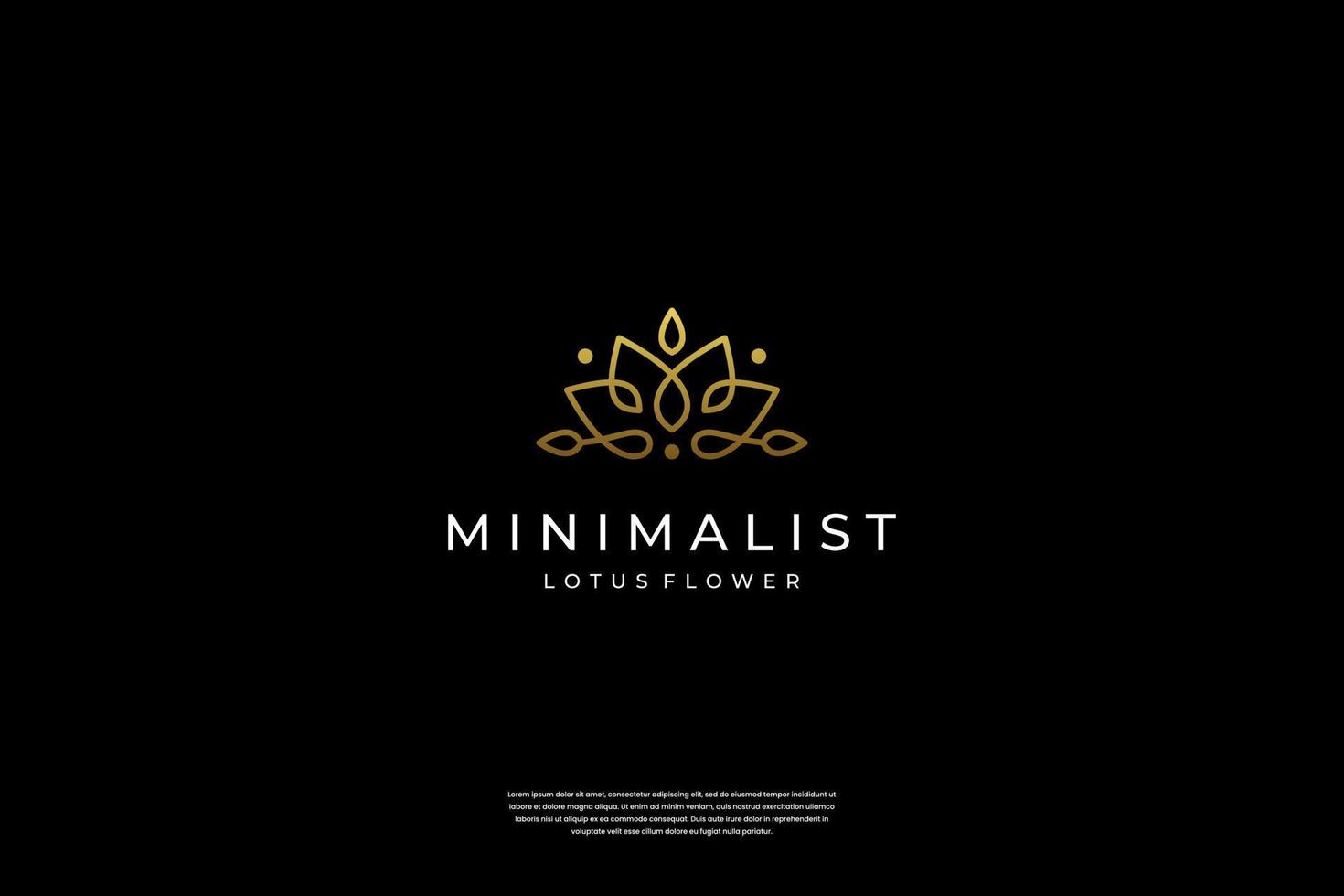 Minimalist elegant Lotus flower logo design with line art style vector