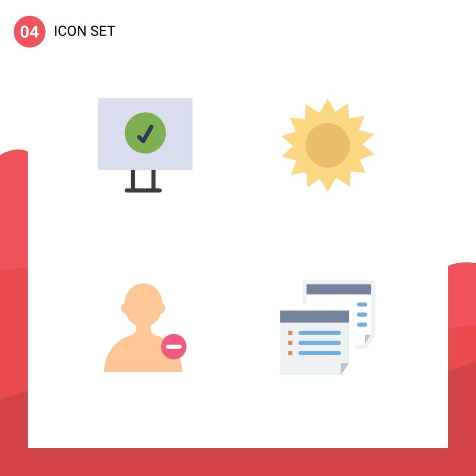 4 Universal Flat Icon Signs Symbols of antivirus user chamomile nature notes Editable Vector Design Elements