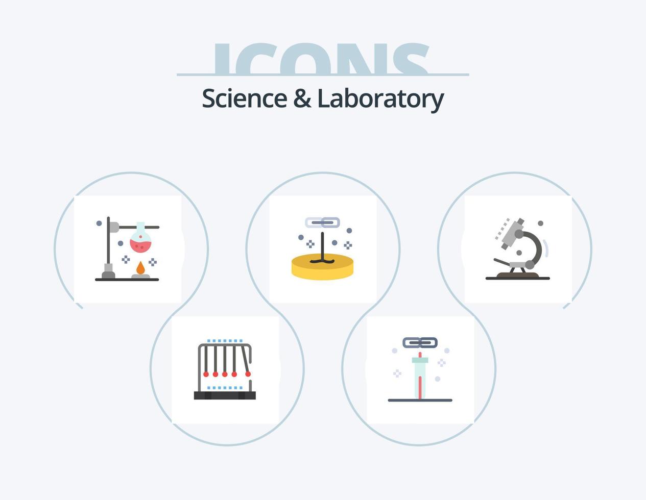 paquete de iconos planos de ciencia 5 diseño de iconos. biología. laboratorio. ciencia. educación. ciencia vector