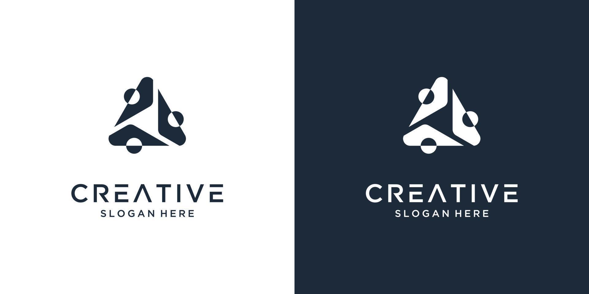 Creative letter A logo design with group symbol vector