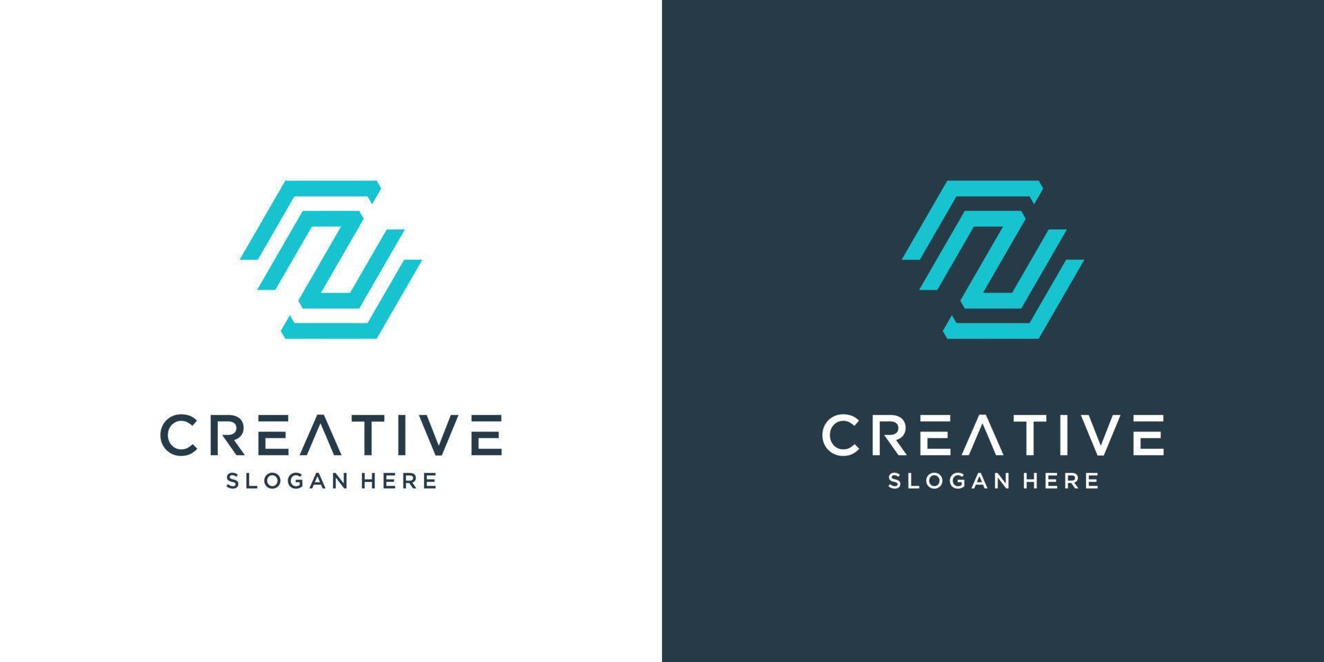 Geometric Letter N logo design inspiration vector