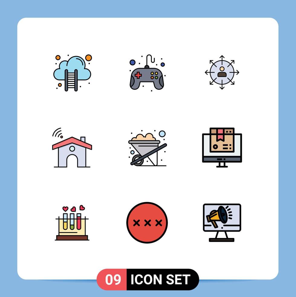 Set of 9 Modern UI Icons Symbols Signs for signal wifi direction ways human Editable Vector Design Elements