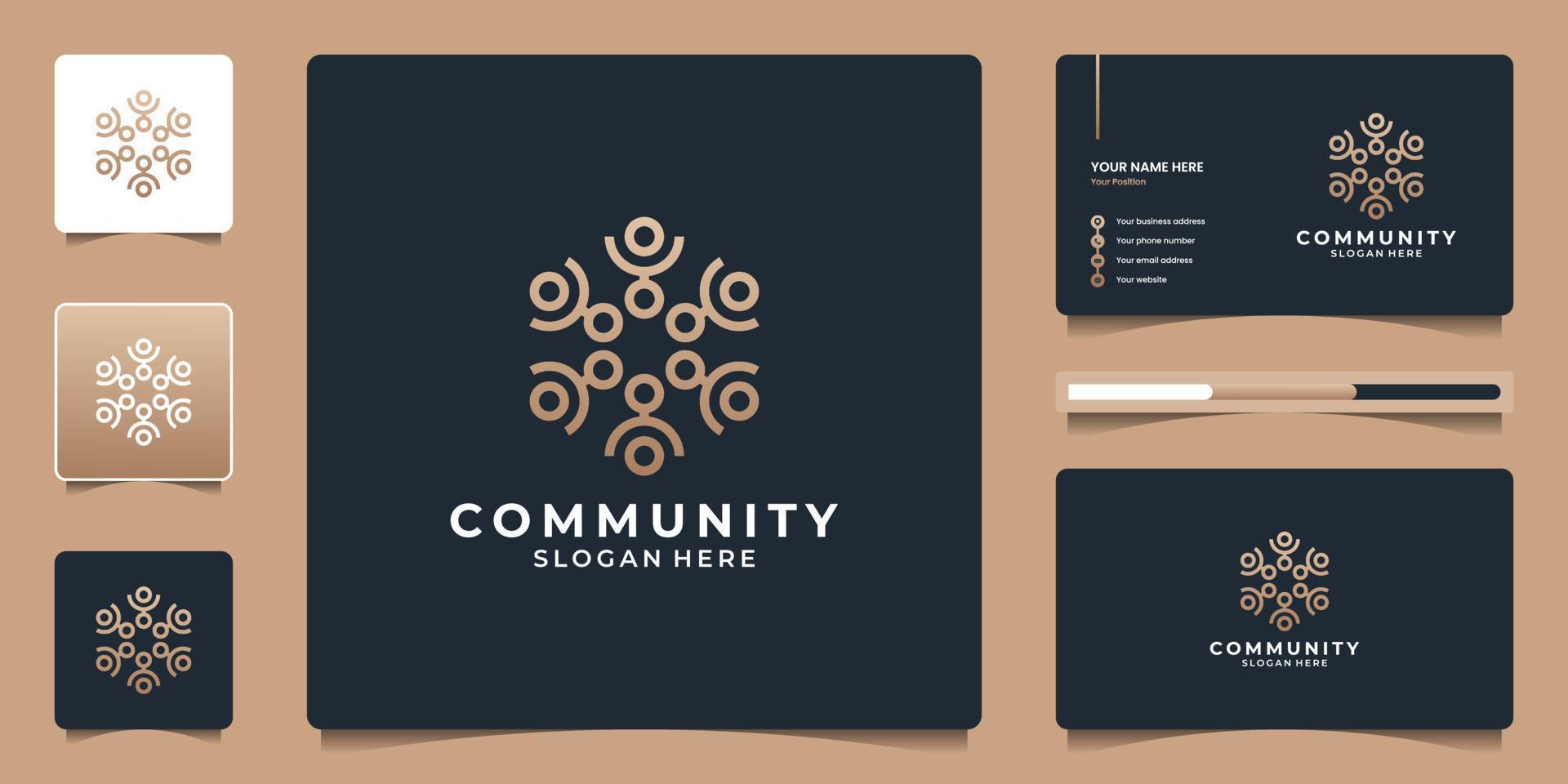 People family together human unity with geometric hexagon logo design vector