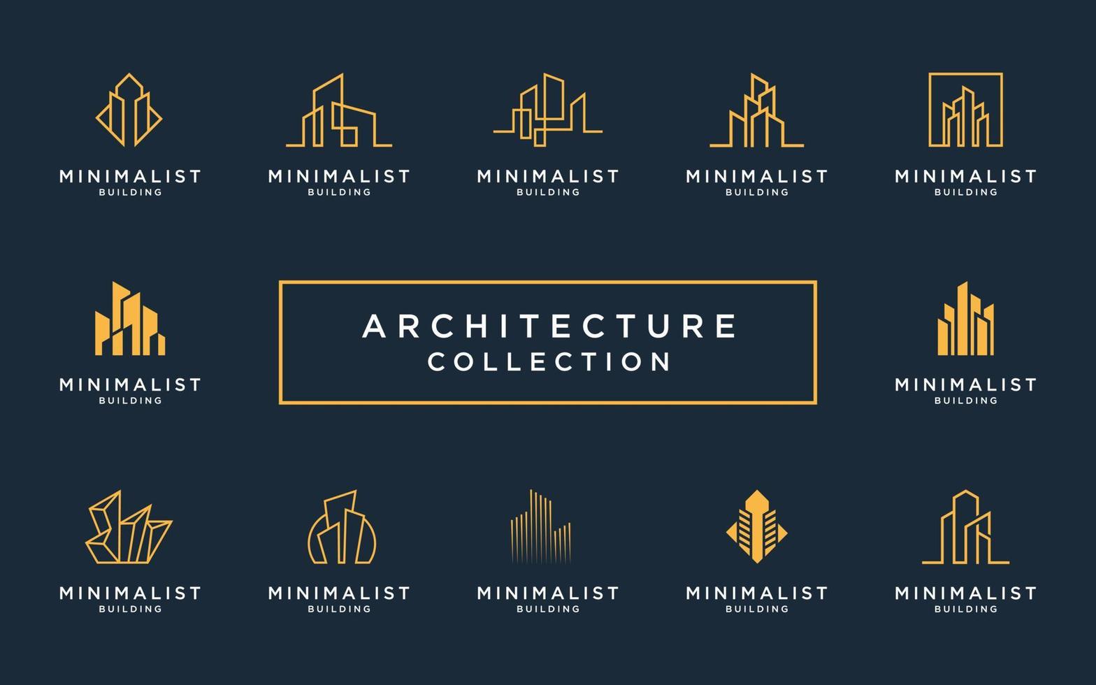 Best Collection of building architecture sets, luxury real estate logo design vector. vector