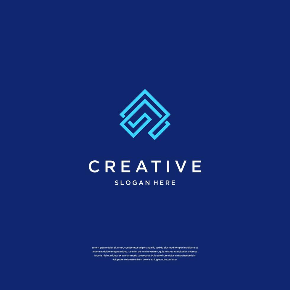 Abstract initials letter A logo design vector