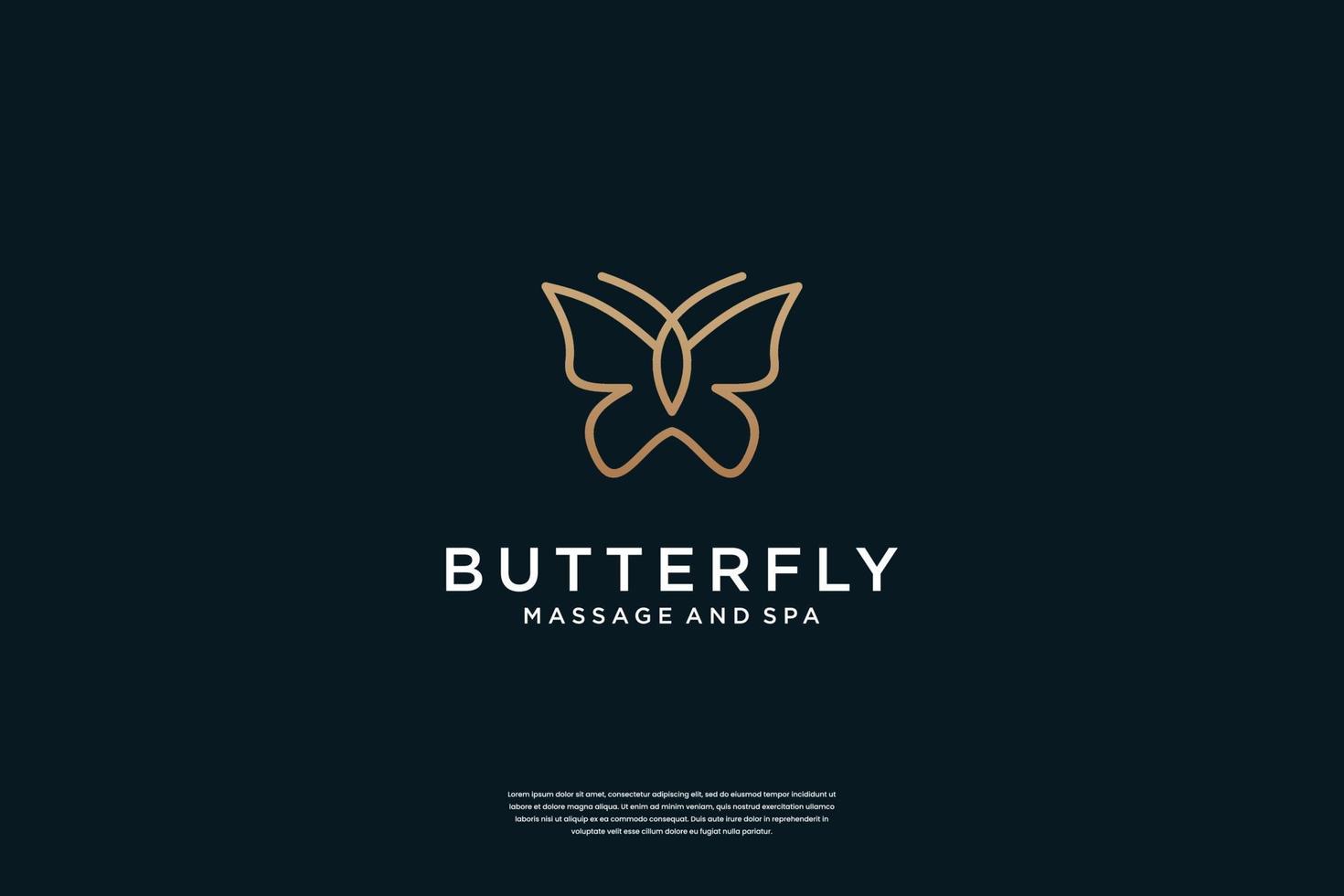 Elegant Butterfly logo design with line art style vector