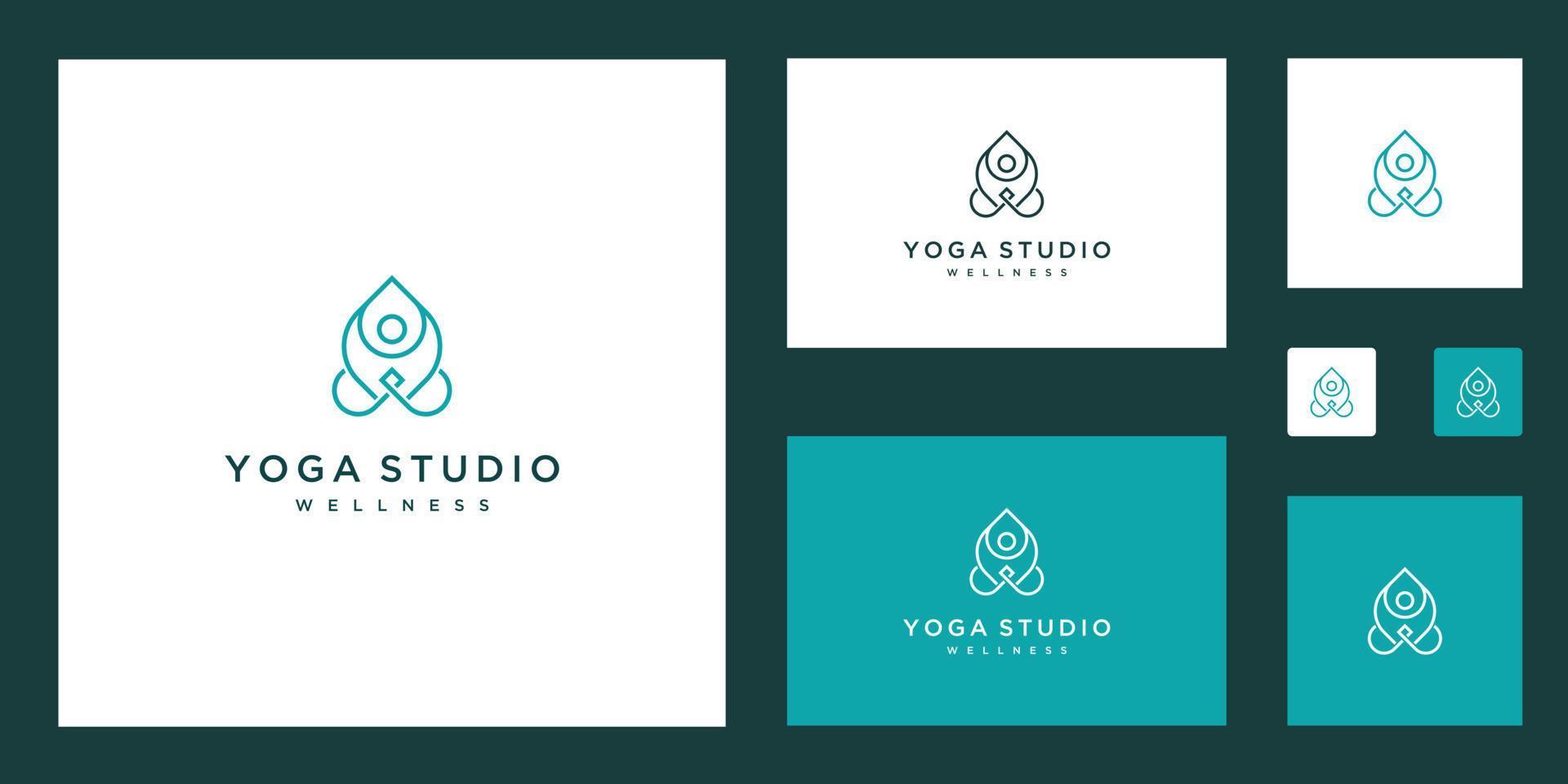 Clean natural and elegant lines symbol inspiring beauty, yoga and spa design logo. vector