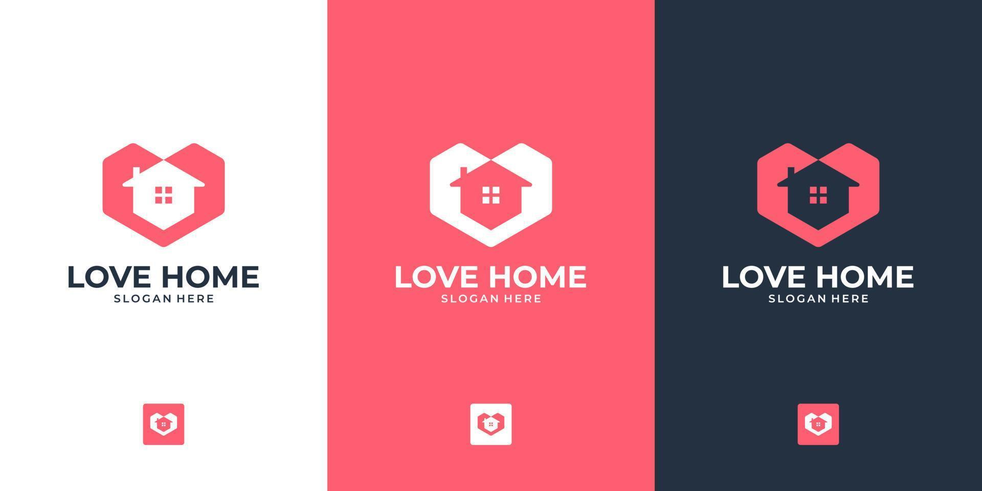 Modern house logo design with flat and minimalist concept for real estate vector