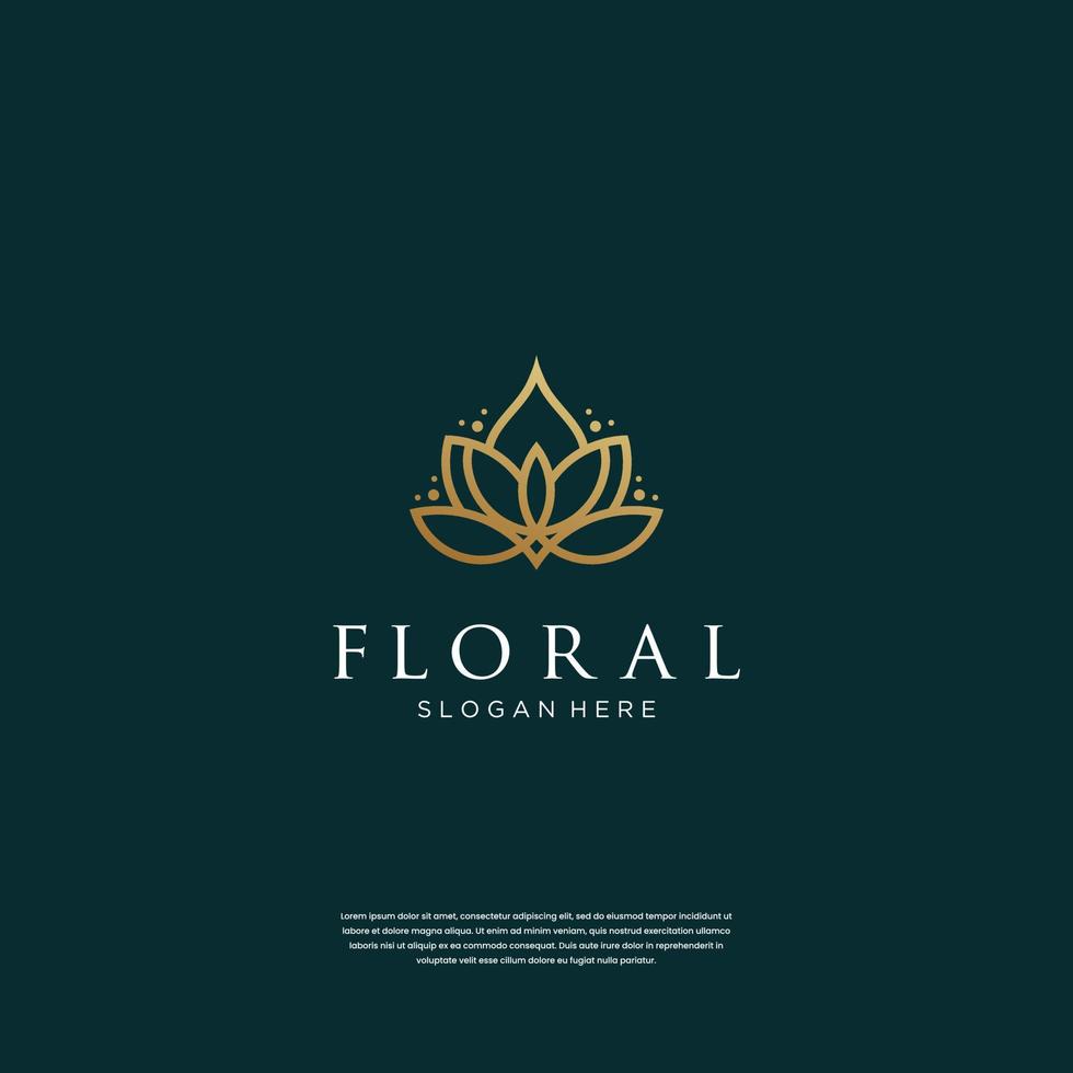 minimalist lotus flower logo design inspiration vector