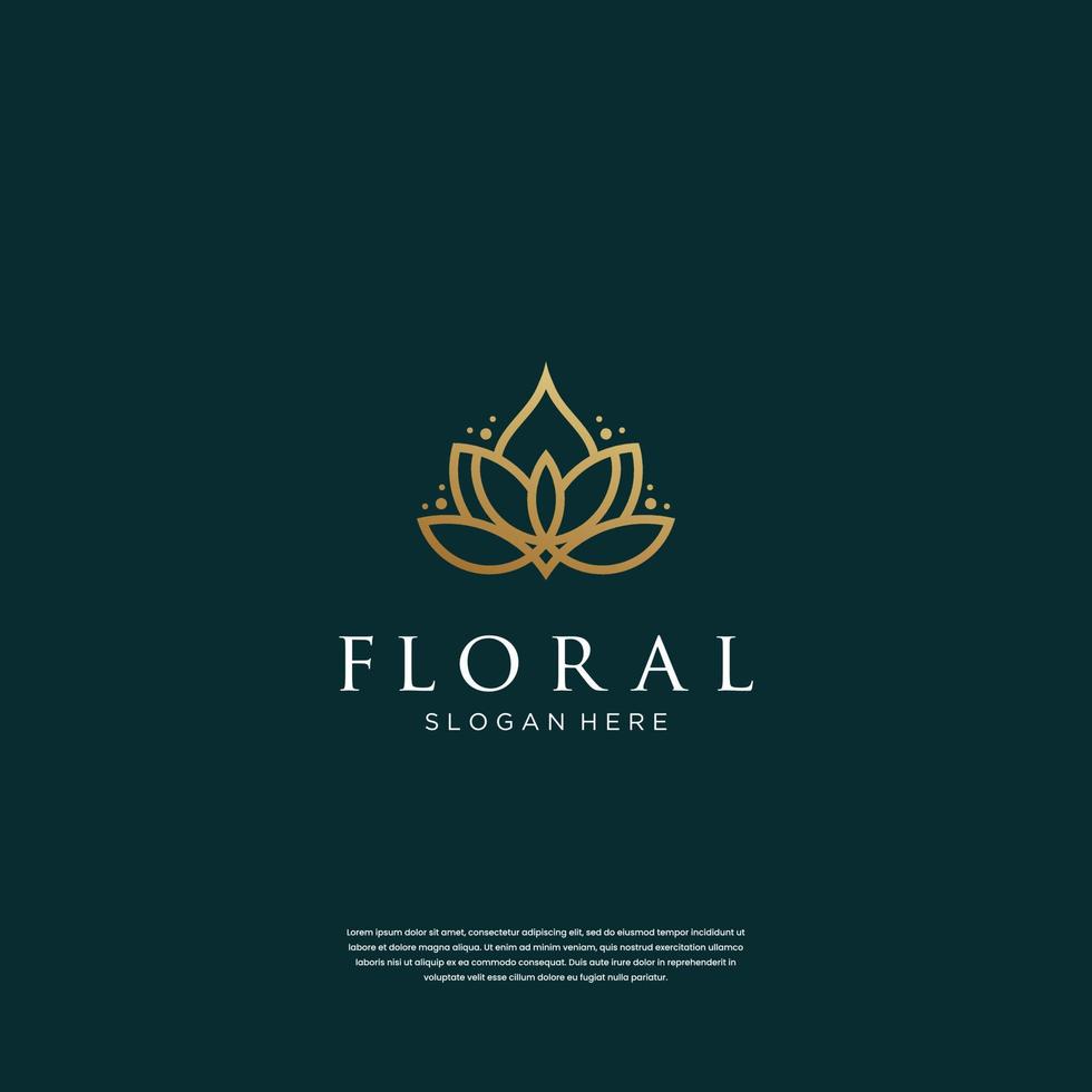 minimalist lotus flower logo design inspiration vector