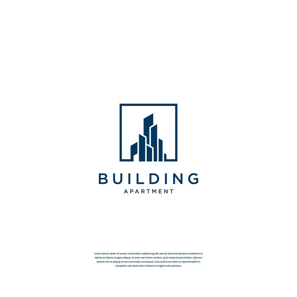 Creative building structure logo design real estate, architecture, construction vector