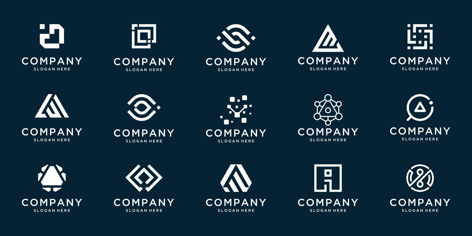 Collection logotype letter or initial with abstract symbol business. vector