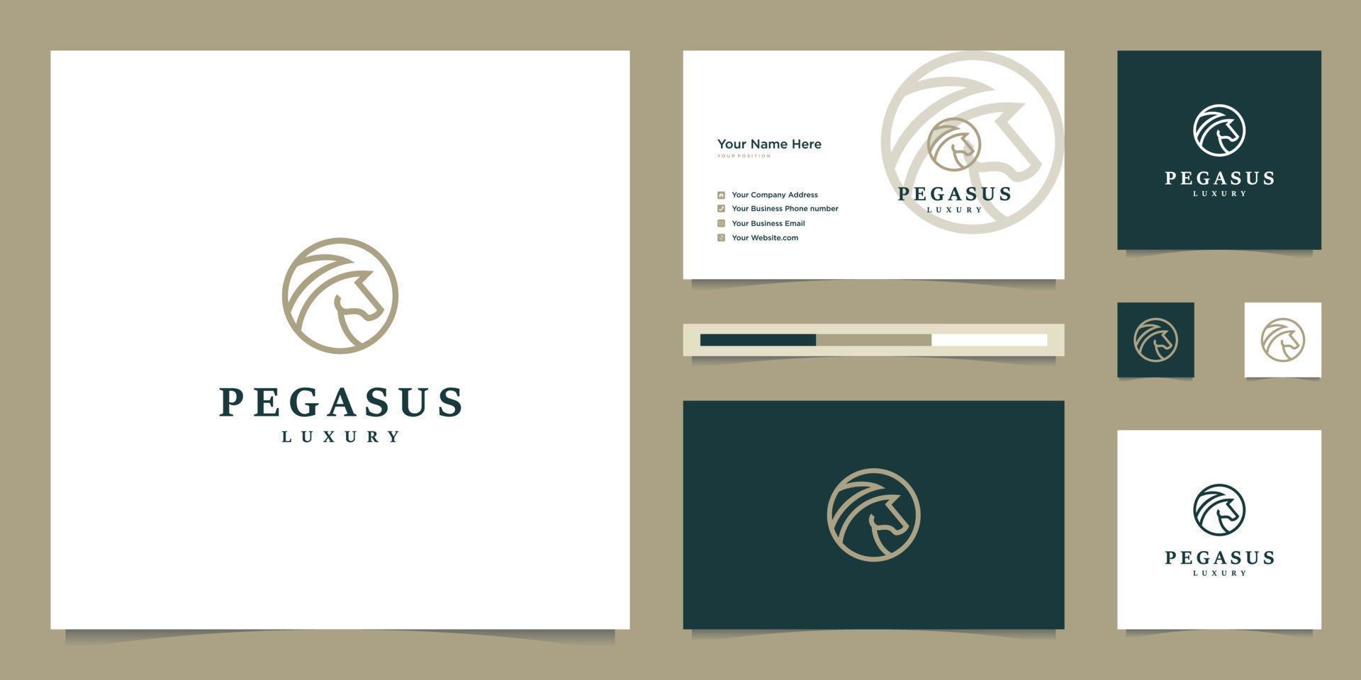 Elegant Pegasus. Minimalist premium horse. Pegasus style mythical silhouette, premium logo design inspiration. vector