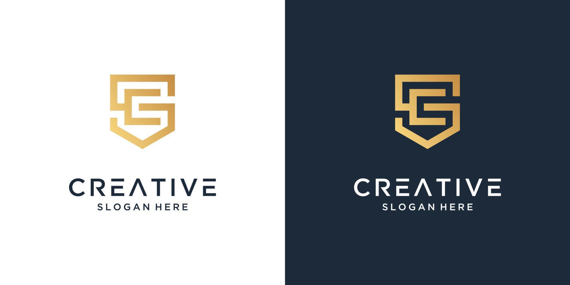 Luxury letter S and C logo design inspiration vector