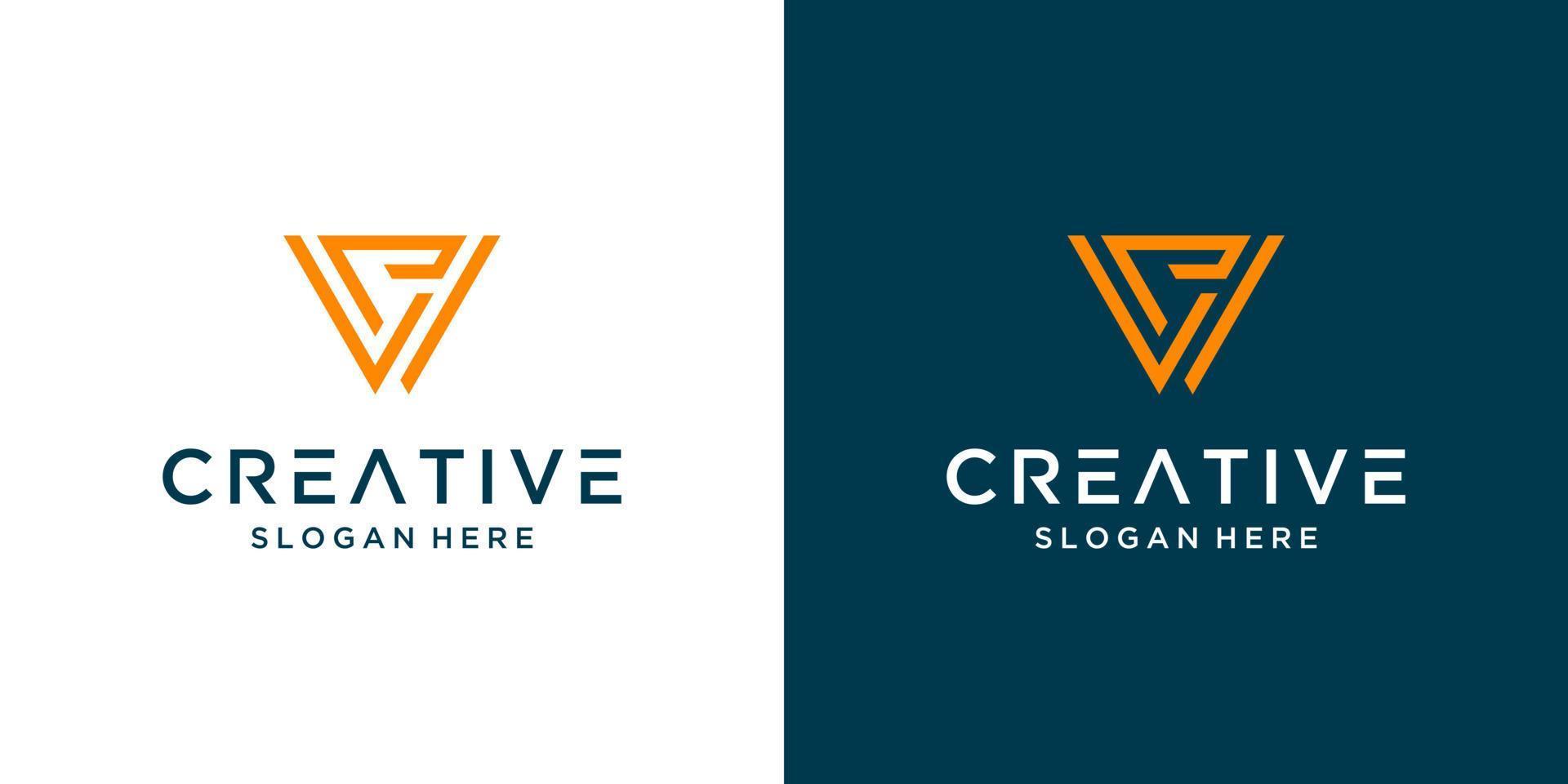 Modern letter V logo design abstract vector