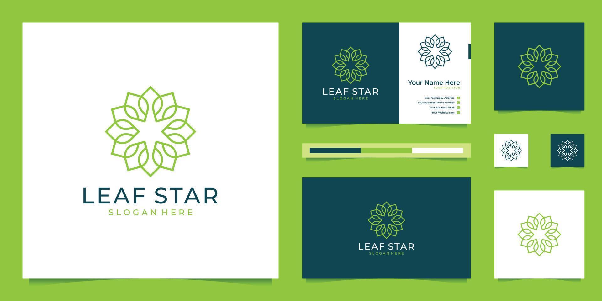 elegante diseño de logotipo naturaleza y estrella. logo natural para branding, identidad corporativa, packaging y tarjetas de visita. vector