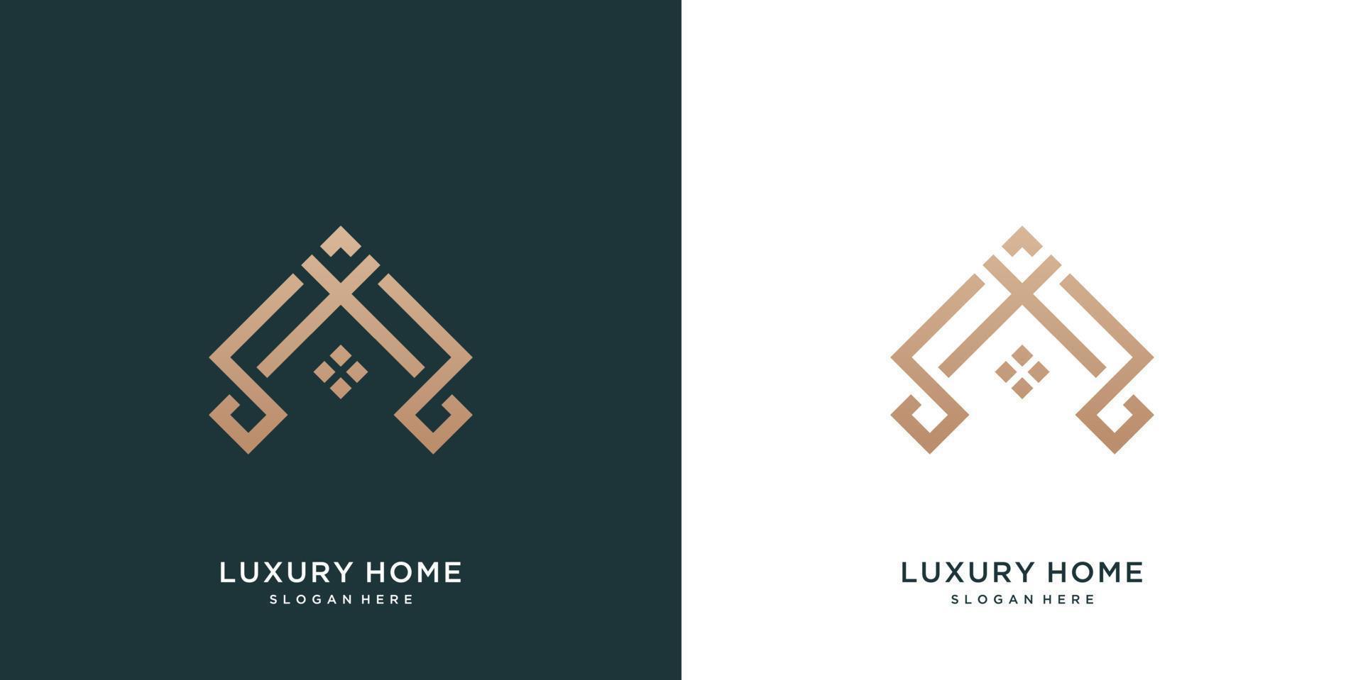 Minimalist elegant home design logo vector