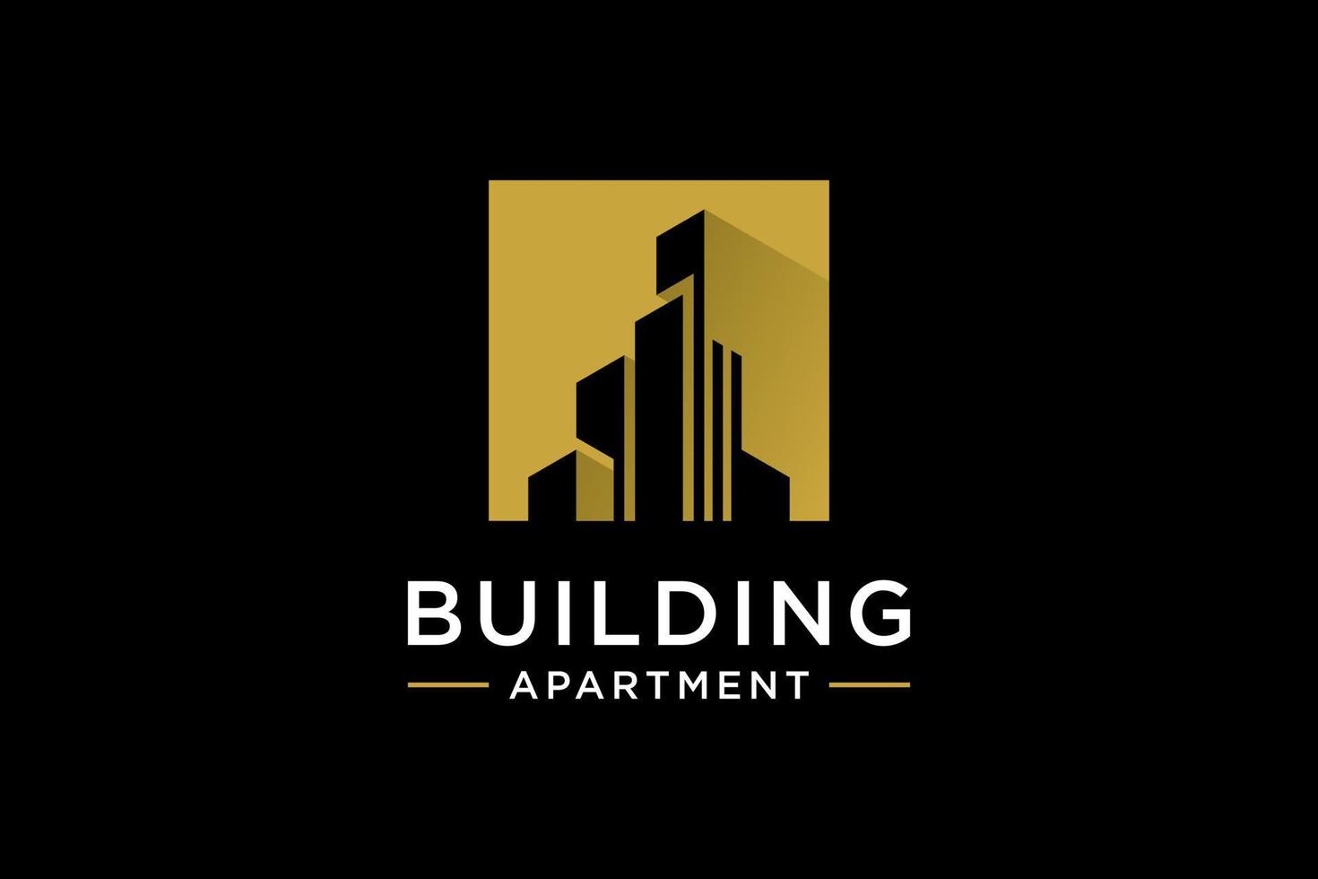 Golden building logo design inspiration vector