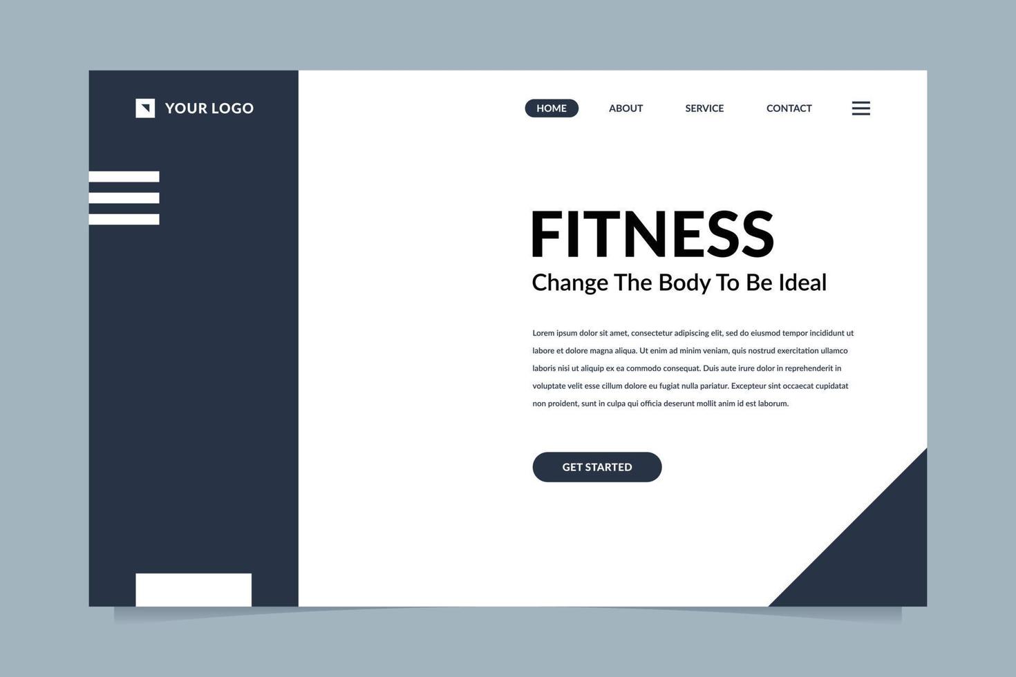 fitness solution landing page design vector